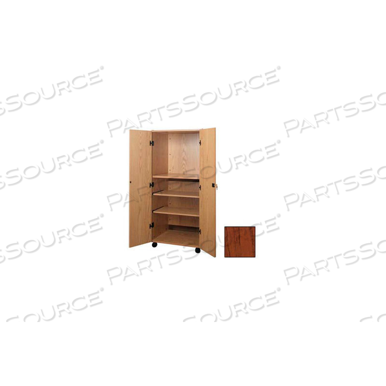 VIDEO CABINET - 30-1/4"W X 24-7/8"D X 67-3/8"H MAHOGANY 