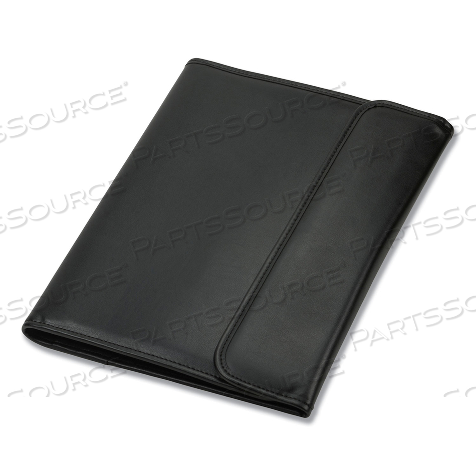 PROFESSIONAL TRI-FOLD PADFOLIO W/CALCULATOR, WRITING PAD, VINYL, BLACK 