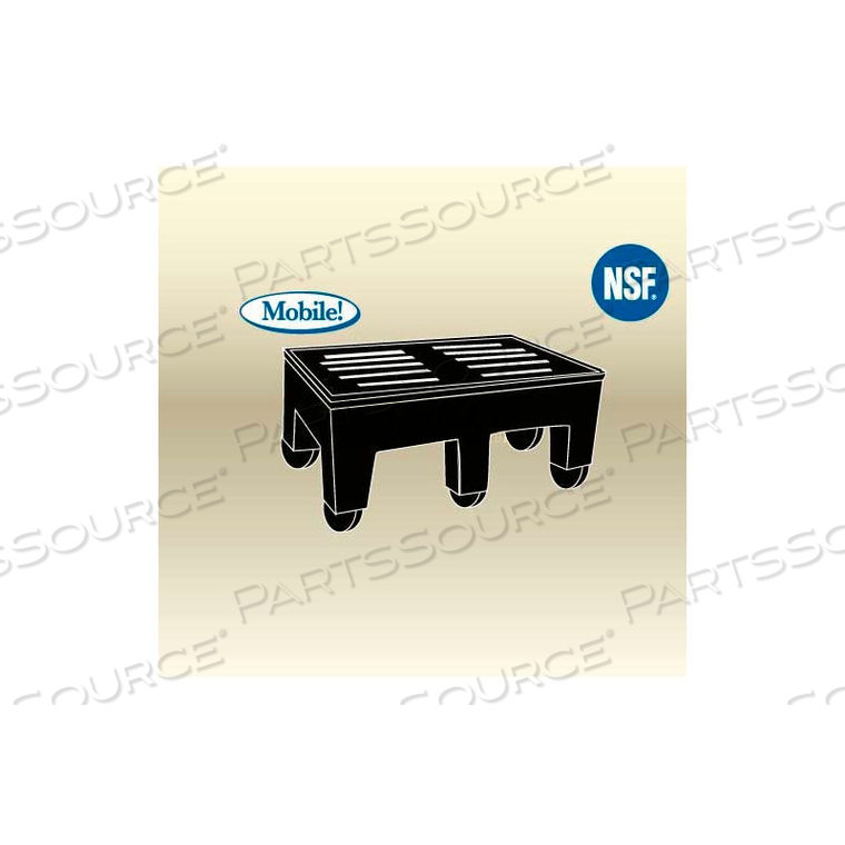 POLYMIGHT DUNNAGE RACK W/CASTERS 18"W X 22"D X 12"H, 750 LBS. CAPACITY by Mason Ways Indestructible Plastics LLC