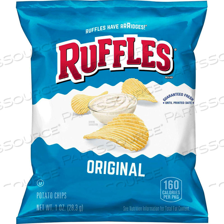 RUFFLES ORIGINAL POTATO CHIPS, 1 OZ. BAG, 104/CARTON 