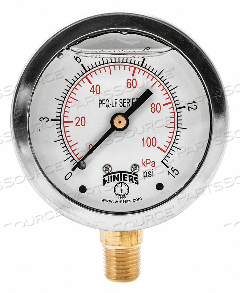 J1382 GAUGE PRESSURE 2-1/2IN. 0 TO 15 PSI by Winters Instruments
