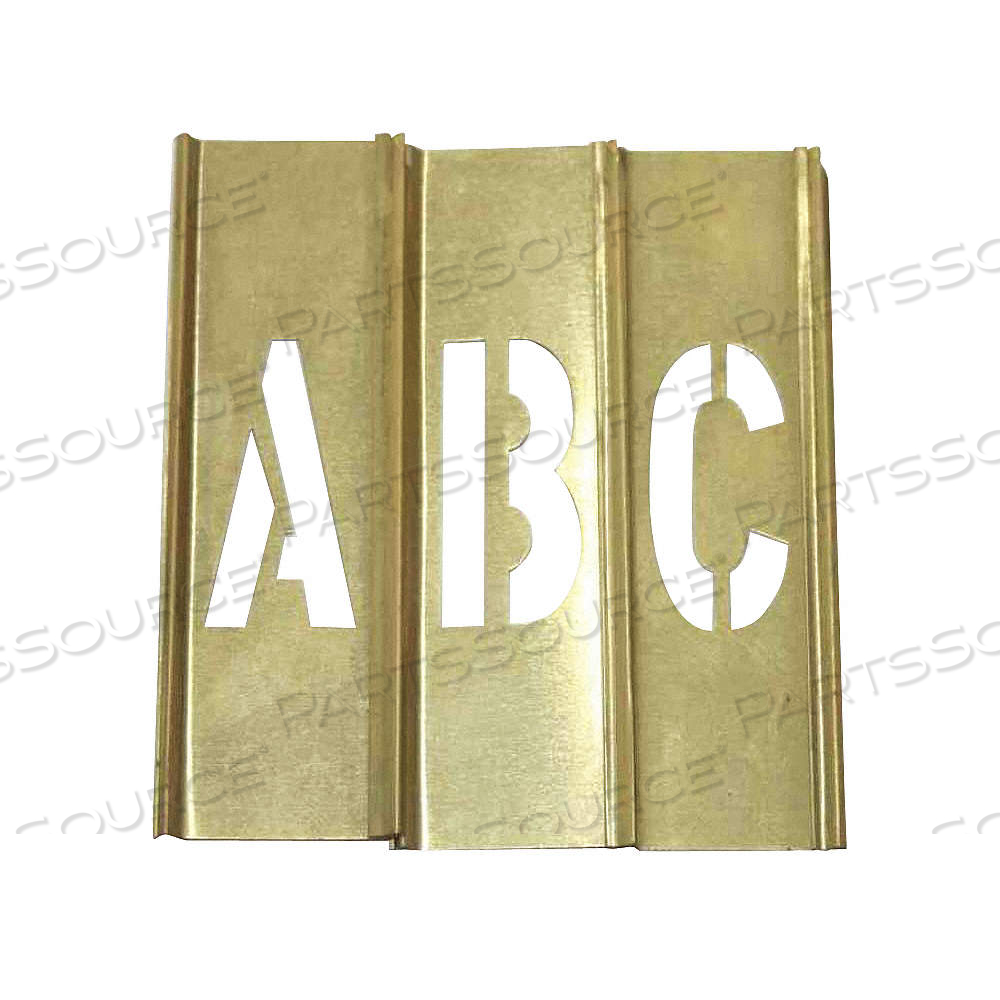 STENCIL KIT, A TO Z/PUNCTUATION, 2 IN CHARACTER HT, BRASS, INTERLOCKING by Approved Vendor