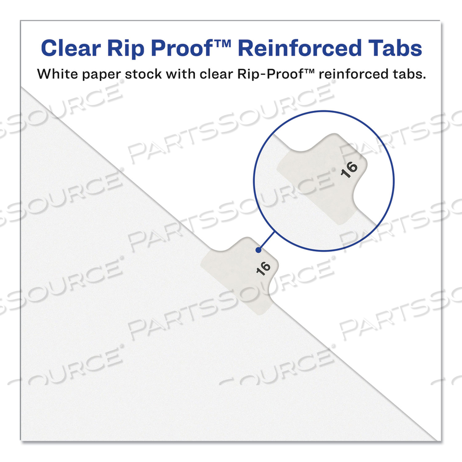 AVERY-STYLE PREPRINTED LEGAL BOTTOM TAB DIVIDER, 26-TAB, EXHIBIT H, 11 X 8.5, WHITE, 25/PK 