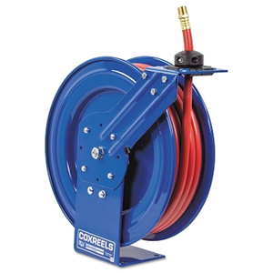 SPRING REWIND HOSE REEL FOR AIR/WATER: 1/2" I.D., 50' HOSE, 300 PSI by Coxreels