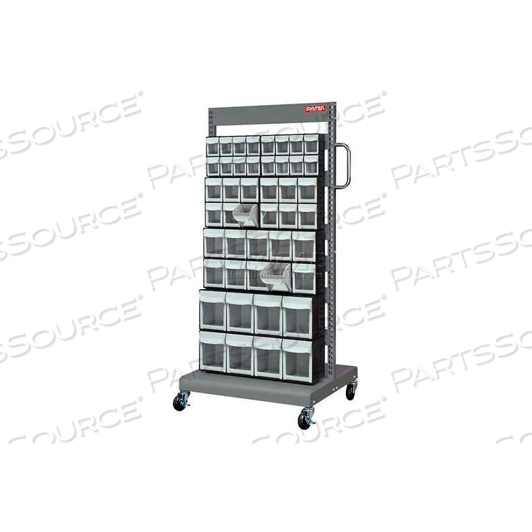 SHUTER FLIP OUT BIN MOBILE CART WITH 46 FLIP OUT BINS by LDS Industries LLC