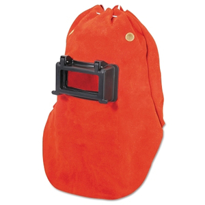 FIBRE-METAL LEATHER WELDING HOOD, LENS SHADE 10, ORANGE, LIFT-FRONT GLASSHOLDER, 2 IN X 4-1/4 IN WINDOW by Fibre-Metal