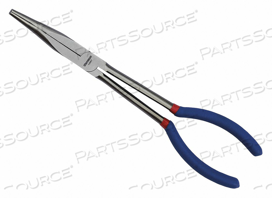 BENT LONG NOSE PLIER, PLIER TYPE NEEDLE NOSE PLIERS, NOSE SHAPE BENT, JAW BEND 45 DEGREES , ESD-SAFE NO, OVERALL LENGTH 10 7/8 IN, MAXIMUM J by Westward BENT LONG NOSE PLIER, PLIER TYPE NEEDLE NOSE PLIERS, NOSE SHAPE BENT, JAW BEND 45 DEGREES , ESD-SAFE NO, OVERALL LENGTH 10 7/8 IN, MAXIMUM J by Westward