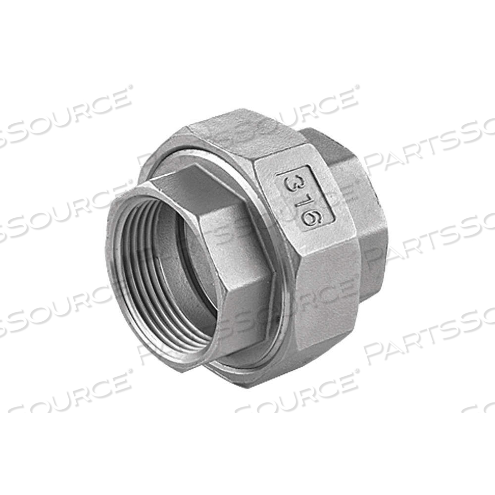 UNION, 304 STAINLESS STEEL, 1/4 IN X 1/4 IN FITTING PIPE SIZE, FEMALE NPT X FEMALE NPT, CLASS 150 by Approved Vendor UNION, 304 STAINLESS STEEL, 1/4 IN X 1/4 IN FITTING PIPE SIZE, FEMALE NPT X FEMALE NPT, CLASS 150 by Approved Vendor