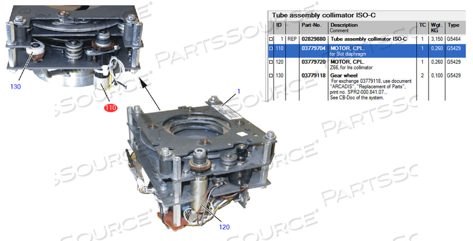 COMPLETE MOTEUR FOR C-ARM SYSTEM by Siemens Medical Solutions