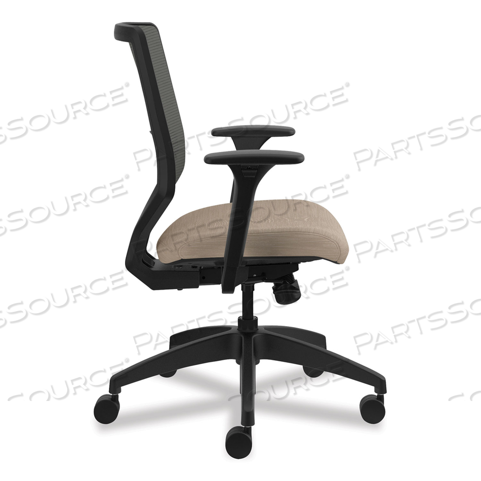 SOLVE SERIES MESH BACK TASK CHAIR, SUPPORTS UP TO 300 LB, 18" TO 23" SEAT HEIGHT, PUTTY SEAT, CHARCOAL BACK, BLACK BASE 