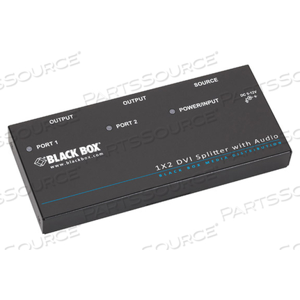SINGLE LINK DVI-D SPLITTER, 100 TO 240 VAC, 50/60 HZ INPUT, 9 VDC, 0.6 A OUTPUT, 2.8 W, WITH AUDIO AND HDCP, 1 X 2 VERSION 