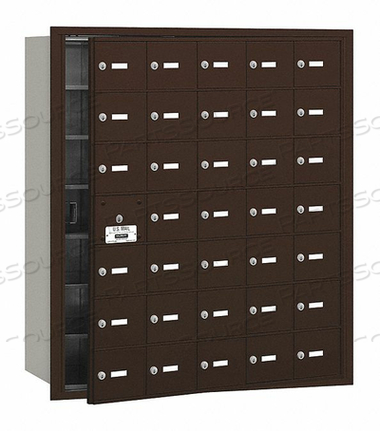 4B+ HORIZONTAL MAILBOX, 35 A DOORS (34 USABLE), FRONT LOADING, BRONZE, USPS ACCESS by Salsbury Industries