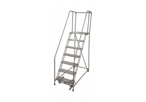 ROLLING LADDER STEEL 100IN. H. GRAY by Cotterman