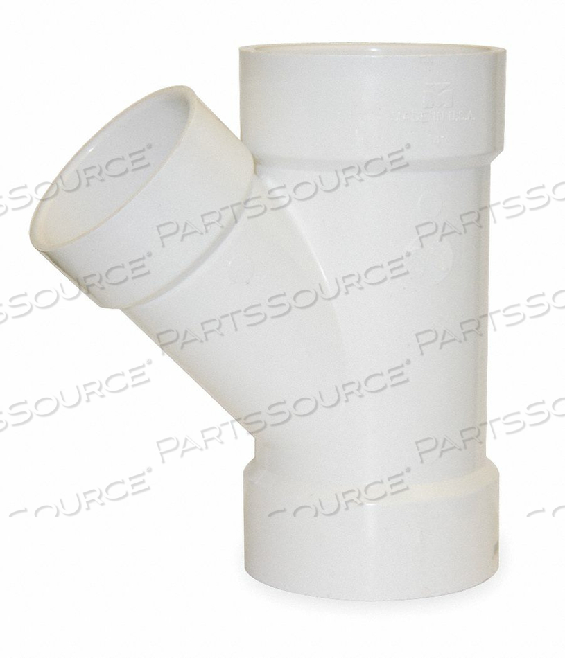 REDUCING WYE, SCHEDULE 40, 4 IN X 4 IN X 1 1/2 IN FITTING PIPE SIZE, WHITE by Charlotte Pipe And Foundry Co. REDUCING WYE, SCHEDULE 40, 4 IN X 4 IN X 1 1/2 IN FITTING PIPE SIZE, WHITE by Charlotte Pipe And Foundry Co.