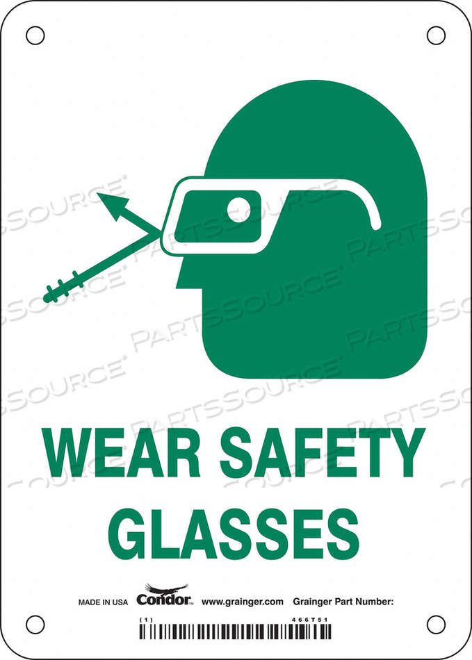 SAFETY SIGN 5 W 7 H 0.055 THICKNESS 