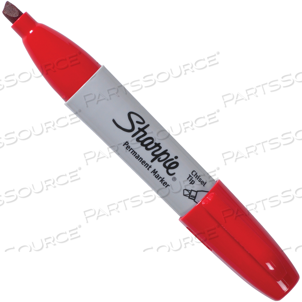 RED SHARPIE CHISEL TIP PERM MARKER PK12 by Sharpie