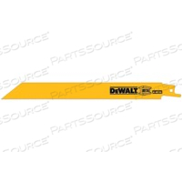DW4821B DEWALT RECIP BLADES,8" 18TPI STRAIGHT BACK BI-METAL RECIPROCATING SAW BLADE by DeWalt
