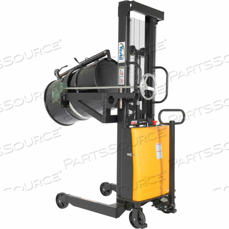 PORTABLE DRUM LIFTER-POSITIONER 63" 12V DC LIFT MANUAL ROTATE CLAMP CRADLE by Vestil Manufacturing Corp.