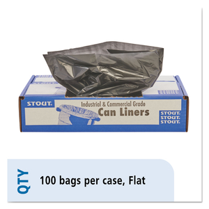 TOTAL RECYCLED CONTENT PLASTIC TRASH BAGS, 56 GAL, 1.5 MIL, 43" X 49", BROWN/BLACK, 100/CARTON by Envision