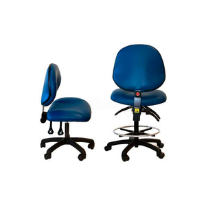 WSI 1000 SERIES CHAIR, ESD CLEAN-ROOM VINYL, NYLON BASE, 18"-23"H, BLACK by Workstation Industries, Inc.