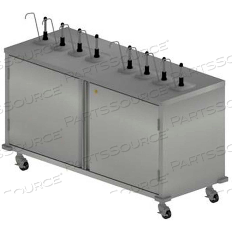 STAINLESS STEEL SINGLE SIDED 4 CONDIMENT CART WITH 8 PUMPS 60"L X 24"W 