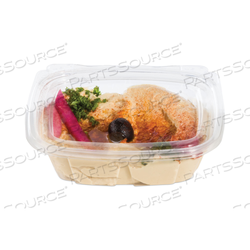 CLEARPAC SAFESEAL TAMPER-RESISTANT/EVIDENT CONTAINERS, FLAT LID, 8 OZ, 4.9 X 1.4 X 5.5, CLEAR, PLASTIC, 100/BAG by Dart Container Corporation CLEARPAC SAFESEAL TAMPER-RESISTANT/EVIDENT CONTAINERS, FLAT LID, 8 OZ, 4.9 X 1.4 X 5.5, CLEAR, PLASTIC, 100/BAG by Dart Container Corporation
