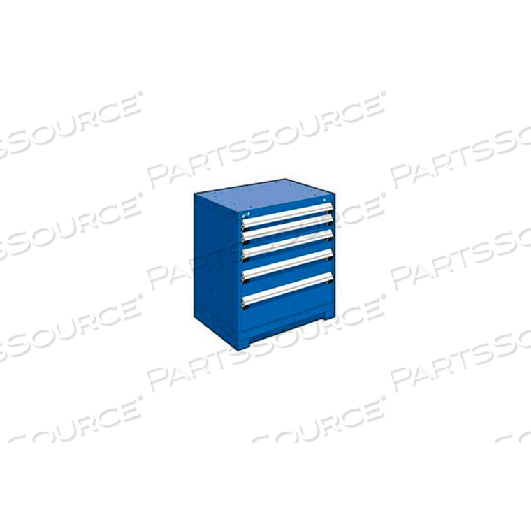 HEAVY DUTY MODULAR DRAWER CABINET 5 DRAWER BENCH HIGH 30"W - AVALANCHE BLUE by Rousseau Metal Inc.