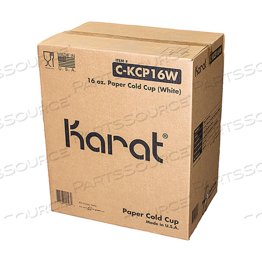 DOUBLE POLY PAPER COLD CUPS, 16 OZ, WHITE by Karat DOUBLE POLY PAPER COLD CUPS, 16 OZ, WHITE by Karat