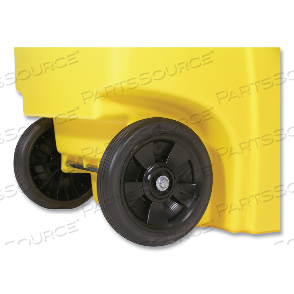 SQUARE BRUTE ROLLOUT CONTAINER, 50 GAL, MOLDED PLASTIC, YELLOW by Rubbermaid Medical Division