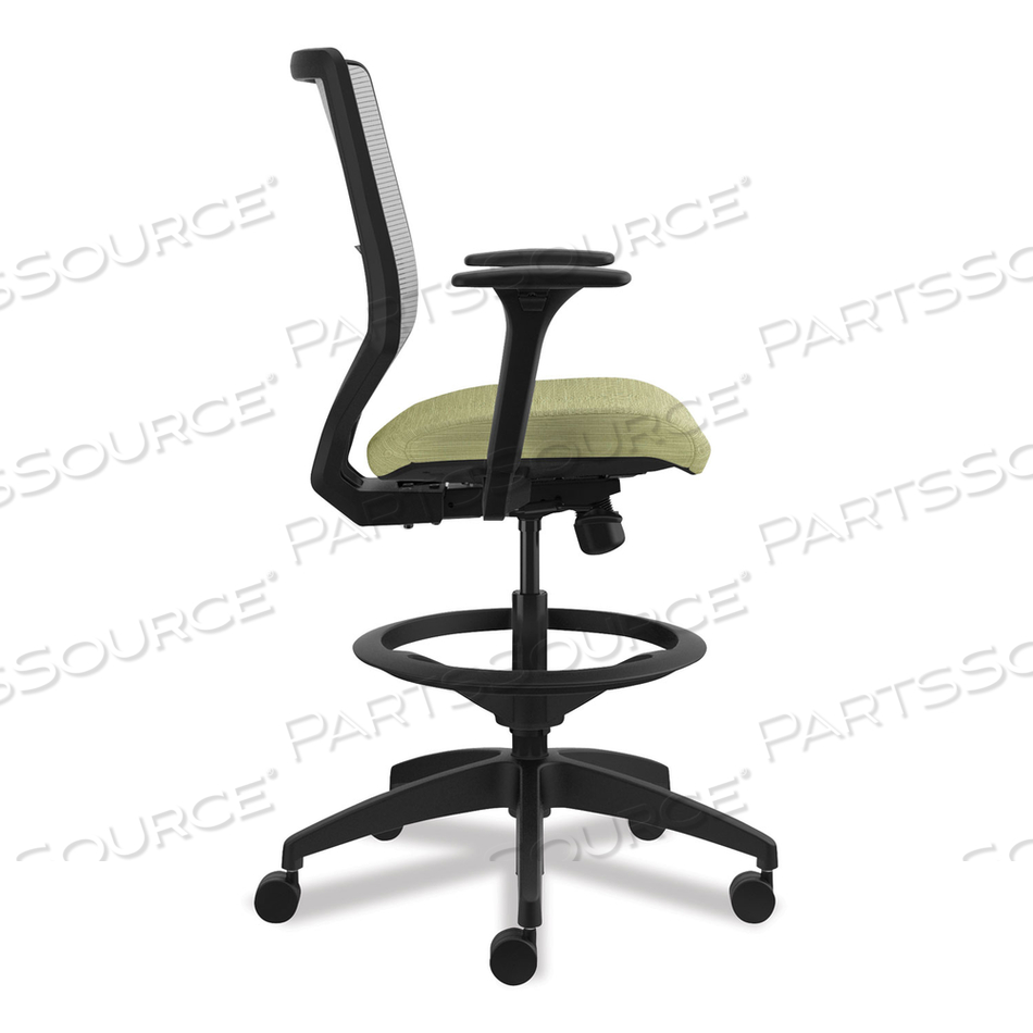 SOLVE SERIES MESH BACK TASK STOOL, SUPPORTS UP TO 300 LB, 23" TO 33" SEAT HEIGHT, MEADOW SEAT, FOG BACK, BLACK BASE 