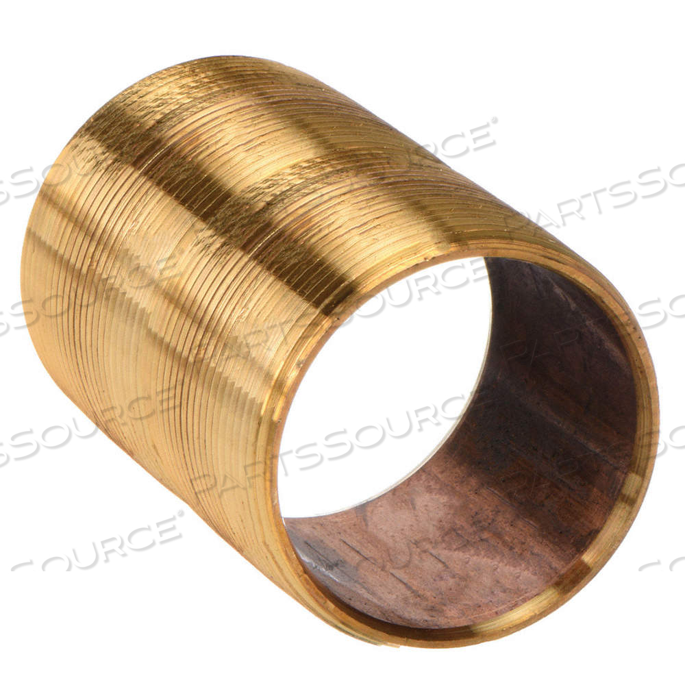 NIPPLE, RED BRASS, 1/4 IN NOMINAL PIPE SIZE, 7/8 IN OVERALL LG, FULLY THREADED, SCHEDULE 40 by Approved Vendor