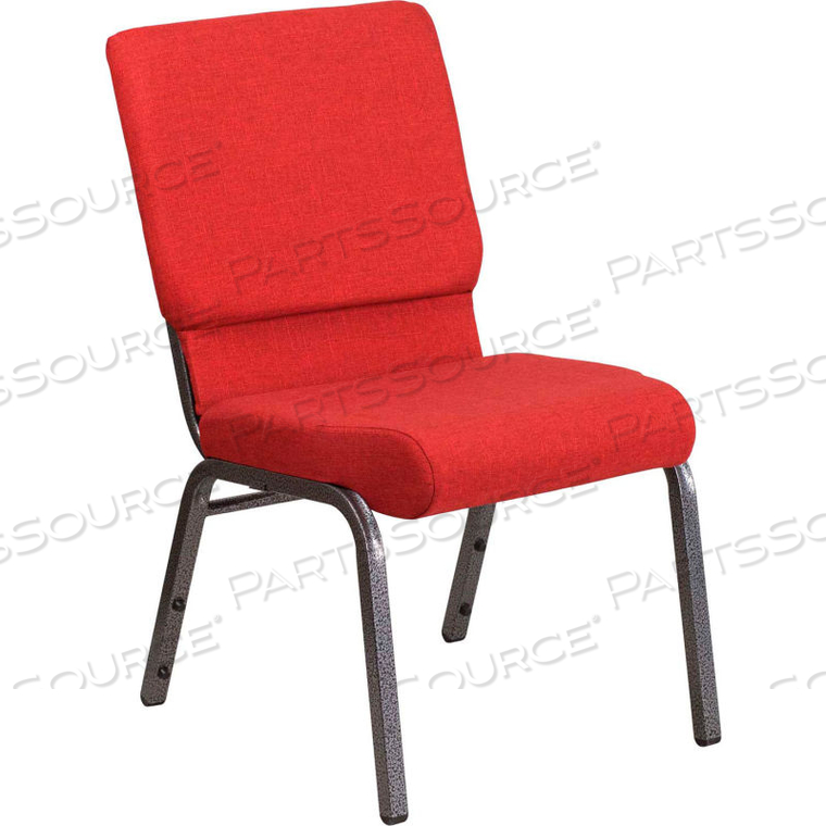 FLASH FURNITURE 18.5"W STACKING CHURCH CHAIR - FABRIC - RED - HERCULES SERIES by Flash Furniture