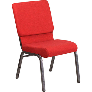 FLASH FURNITURE 18.5"W STACKING CHURCH CHAIR - FABRIC - RED - HERCULES SERIES by Flash Furniture