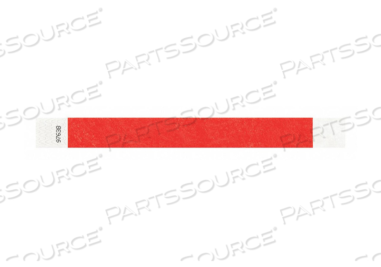ID WRISTBAND ADHESIVE RED 1 IN W PK500 by Identiplus