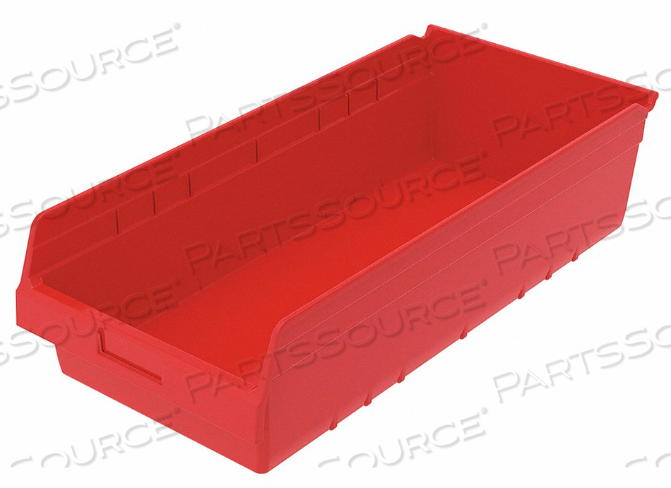 SHELF BIN 11-1/8 IN W 6 IN H RED by Akro-Mils / Myers Industries, Inc SHELF BIN 11-1/8 IN W 6 IN H RED by Akro-Mils / Myers Industries, Inc