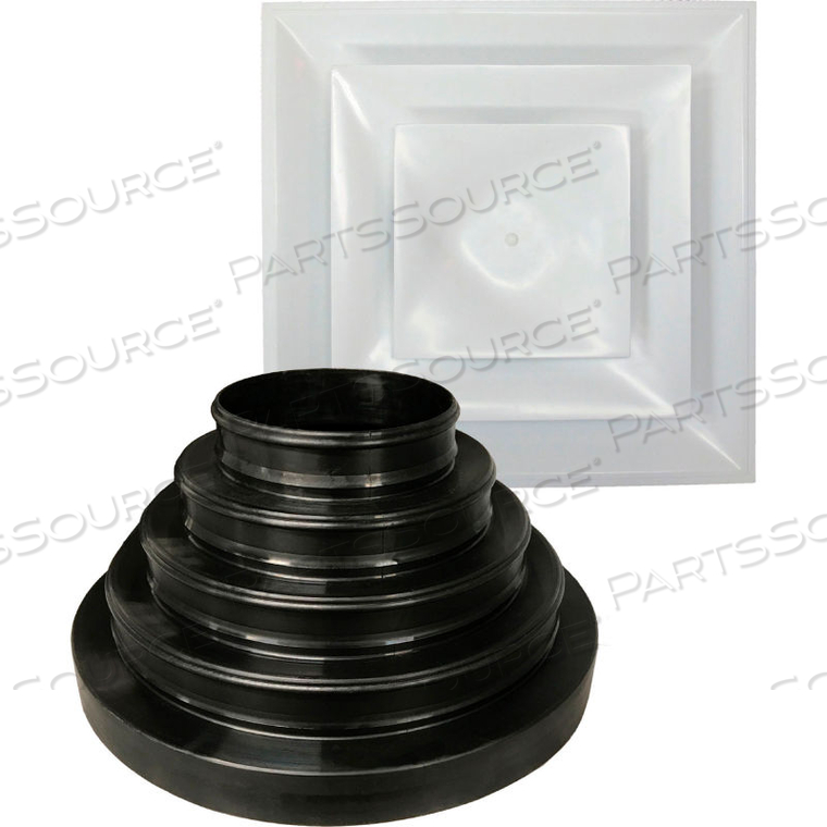 CONE DIFFUSER KIT, WHITE, FITS MULTIPLE NECK SIZES by American Louver