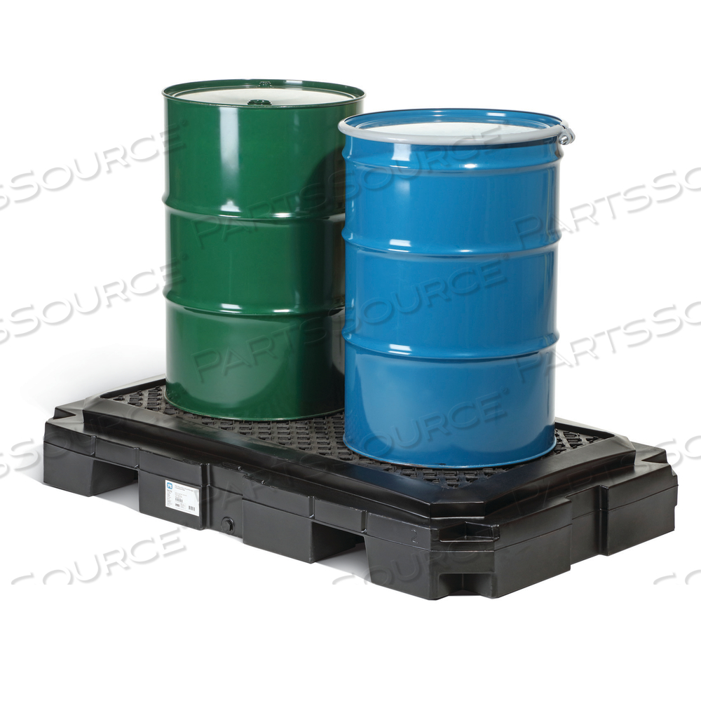 PIG HEAVY-DUTY 2-DRUM POLY SPILL CONTAINMENT PALLET by New Pig Corporation