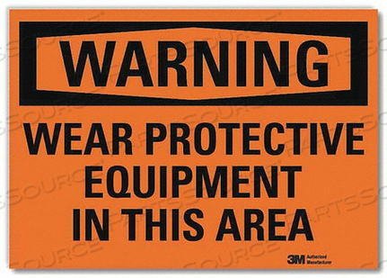 WARNING SIGN PROTECTIVE EQUIPMENT 10IN W by Lyle Signs Inc.