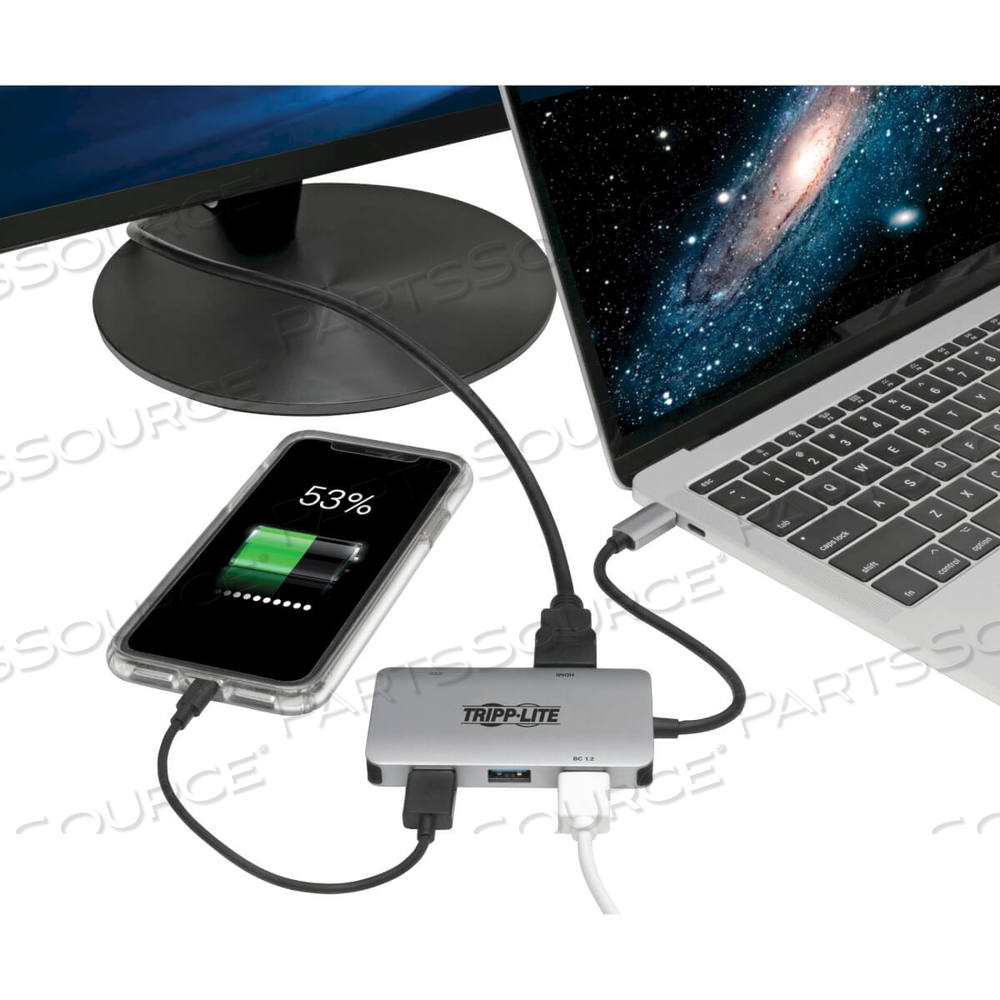 USB C MULTIPORT ADAPTER CONVERTER 3 USB-A, 4K HDMI PD CHARGING by Tripp Lite USB C MULTIPORT ADAPTER CONVERTER 3 USB-A, 4K HDMI PD CHARGING by Tripp Lite