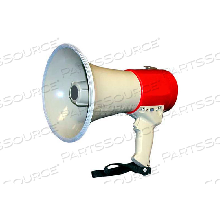 15 WATT PIEZO DYNAMIC MEGAPHONE WITH PISTOL GRIP, BUILT-IN SIREN & WHISTLE 