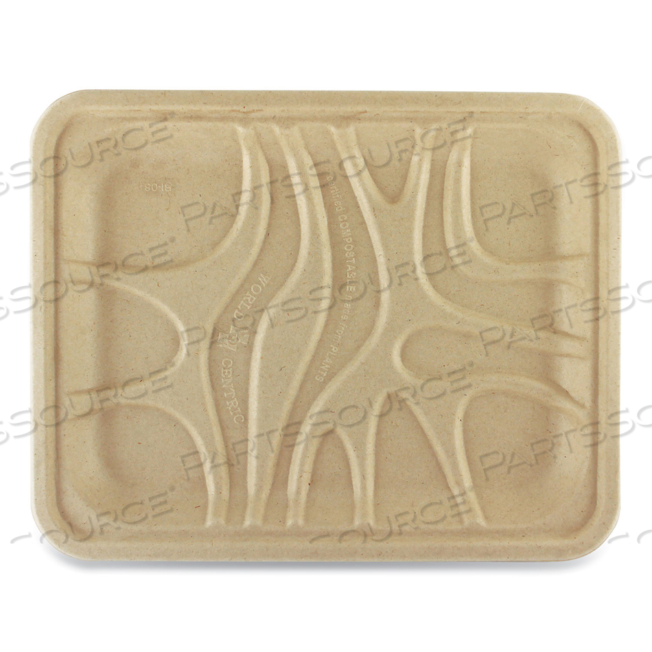DISPOSABLE FOOD TRAY, 1 COMPARTMENTS, 3/4 IN HT, 9 1/8 IN WD, 7 1/8 IN LG by World Centric DISPOSABLE FOOD TRAY, 1 COMPARTMENTS, 3/4 IN HT, 9 1/8 IN WD, 7 1/8 IN LG by World Centric