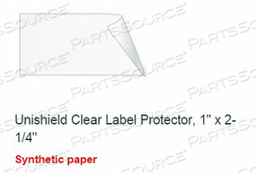 LABEL PROTECTOR, 1 IN W X 2-1/4 IN H, UNISHIELD CLEAR, POLYSTER by United Ad Label