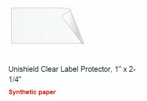 1" X 2.25" UNISHIELD CLEAR LABEL PROTECTOR by United Ad Label