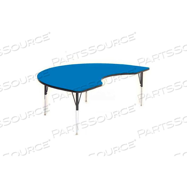 ACTIVITY TABLES, 72"L X 48"W, STANDARD HEIGHT, KIDNEY - BLUE 