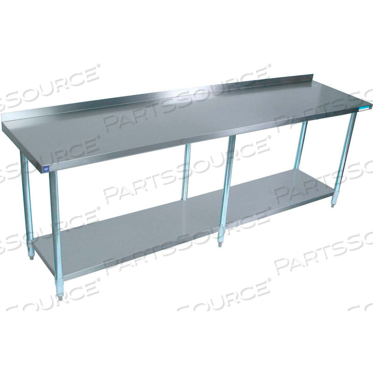 WORKBENCH W/UNDERSHELF, 18 GA. 430 SERIES STAINLESS, 1-1/2" BACKSPLASH, 96"WX24"D by BK Resources, Inc. WORKBENCH W/UNDERSHELF, 18 GA. 430 SERIES STAINLESS, 1-1/2" BACKSPLASH, 96"WX24"D by BK Resources, Inc.