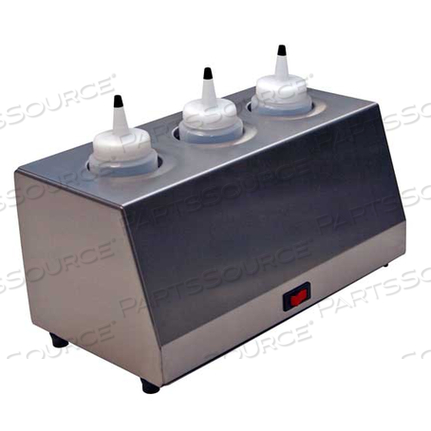 TRIPLE 8 OZ. BOTTLE WARMER, FIXED TEMP, STAINLESS FINISH by Ideal Products