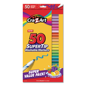 WASHABLE SUPERTIP MARKERS, FINE/BROAD BULLET TIPS, ASSORTED COLORS, 50/SET by Cra-Z-Art