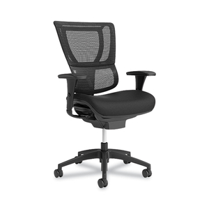 FLEXFIT 1500TF MESH BACK FABRIC TASK CHAIR, SUPPORTS UP TO 300 LBS, 17.32" TO 20.87" SEAT HEIGHT, BLACK SEAT/BACK, BLACK BASE by Union & Scale