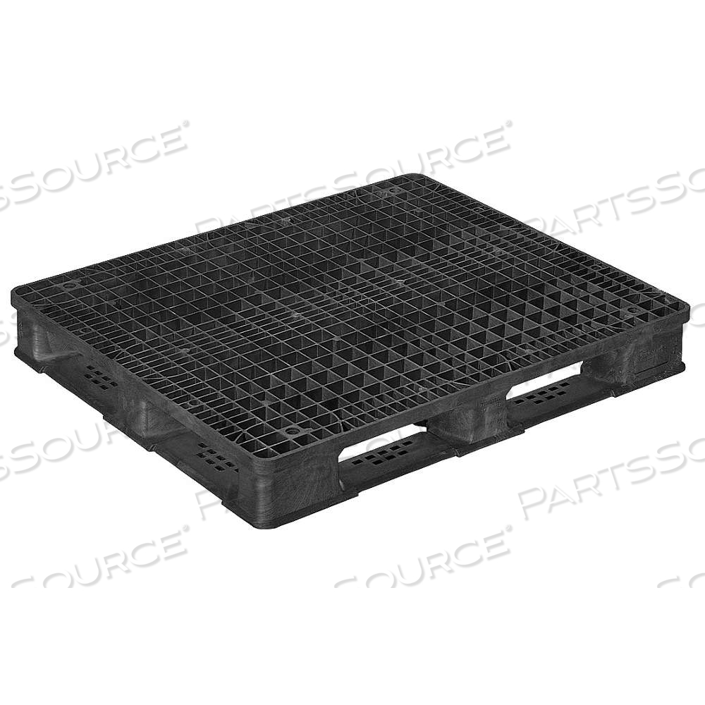 PALLET, RACKABLE, 48 IN OVERALL LG, 40 IN OVERALL WD, PLASTIC, 30,000 LB STATIC LOAD CAPACITY, BLACK by Approved Vendor
