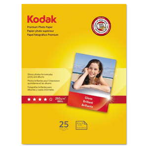 PREMIUM PHOTO PAPER, 8.5 MIL, 8.5 X 11, GLOSSY WHITE, 25/PACK by Kodak Consumer Products & Services